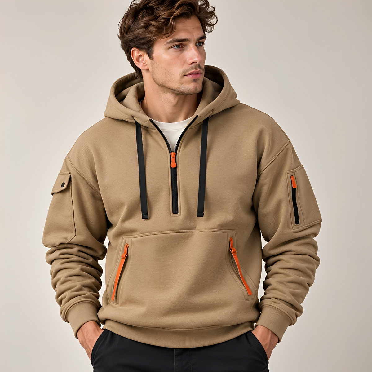 Norton - Robuster Hoodie mit halbem Reißverschluss