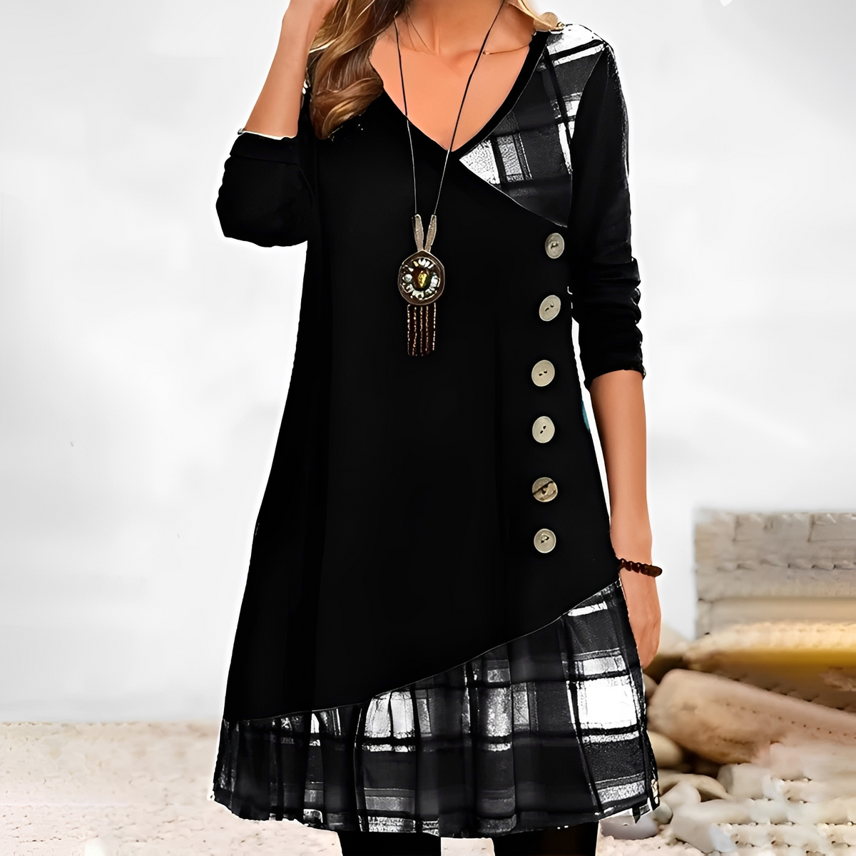 Shawnee - Elegantes und gemütliches Langarm-Minikleid