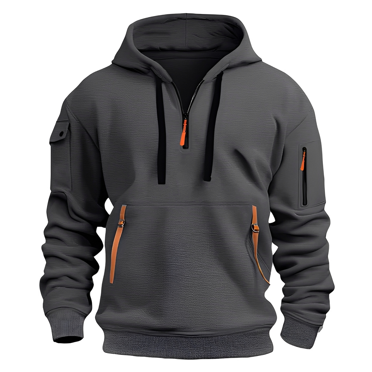 Burton - Komfortabler Kapuzenpullover mit halbem Reißverschluss