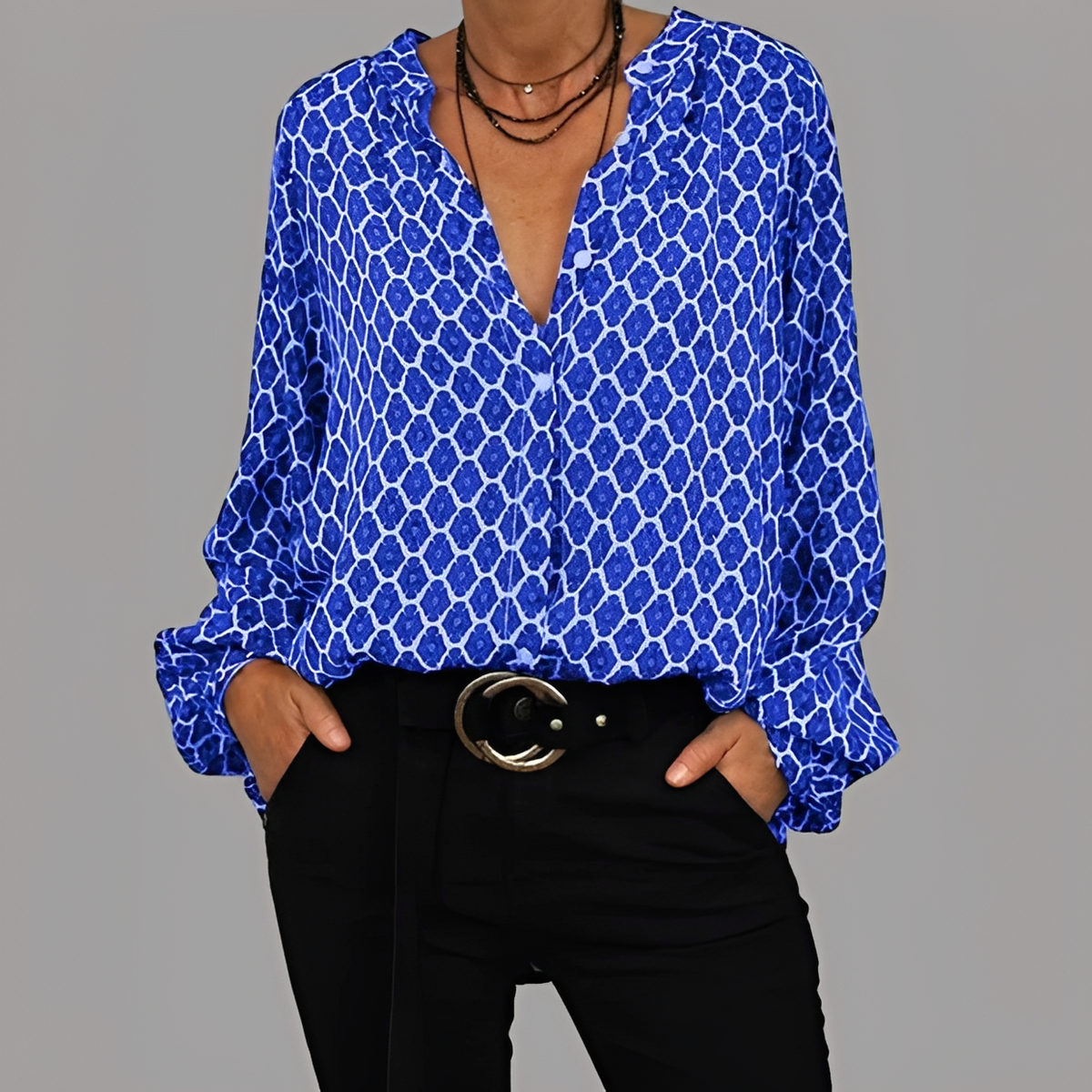 Lena - Stilvolle Bluse mit V-Ausschnitt