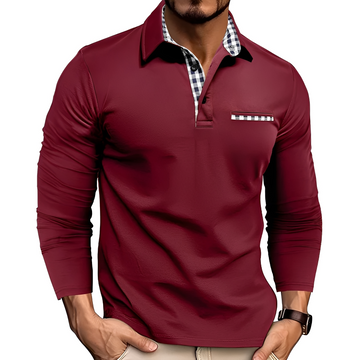 Charel - Robustes Langarm-Poloshirt