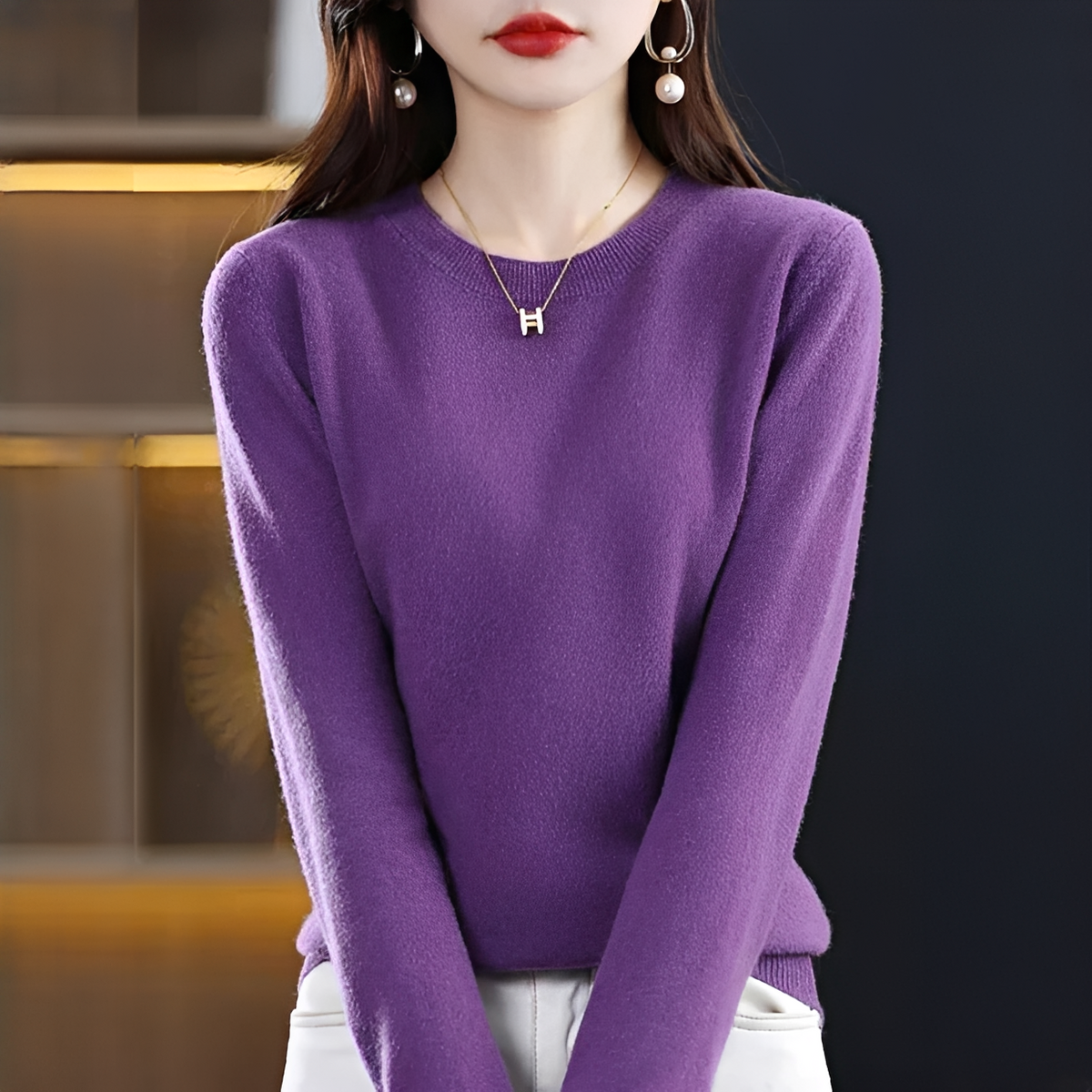Shynna - Eleganter und komfortabler Rundhals-Pullover