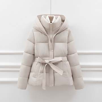 Jackalyn - Kuschelige Jacke mit Kapuze und Gürtel