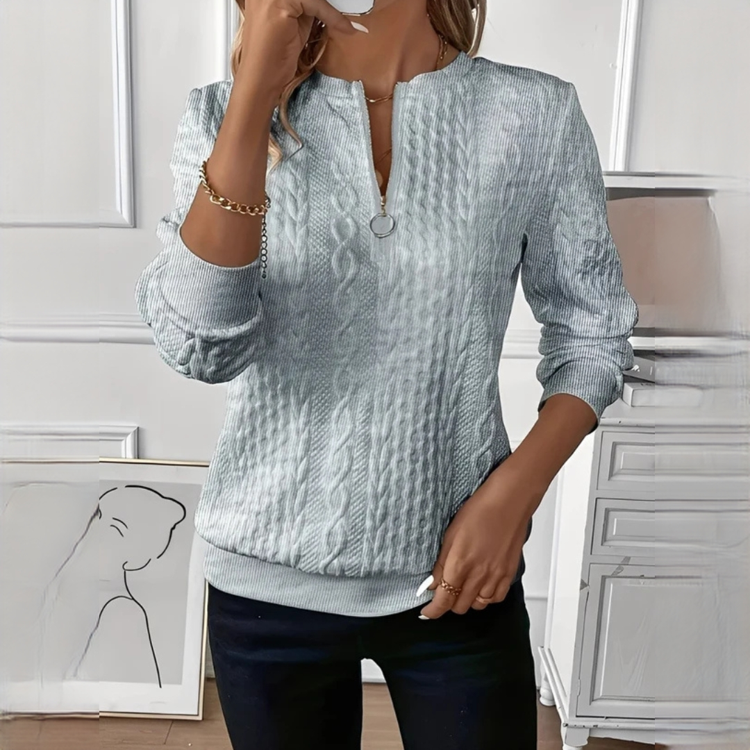 Hedie - Stilvoller und moderner Zipper-Pullover