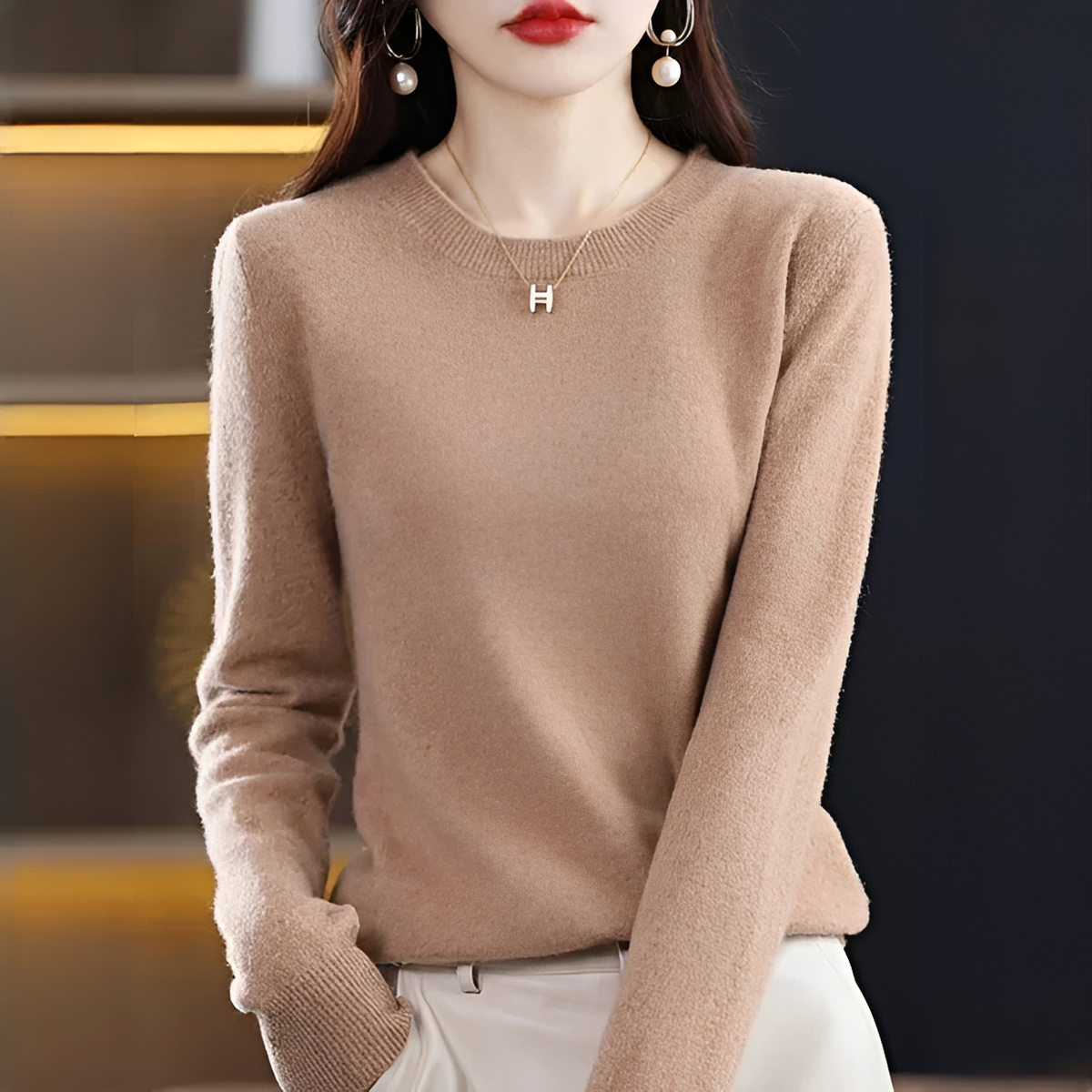 Shynna - Eleganter und komfortabler Rundhals-Pullover