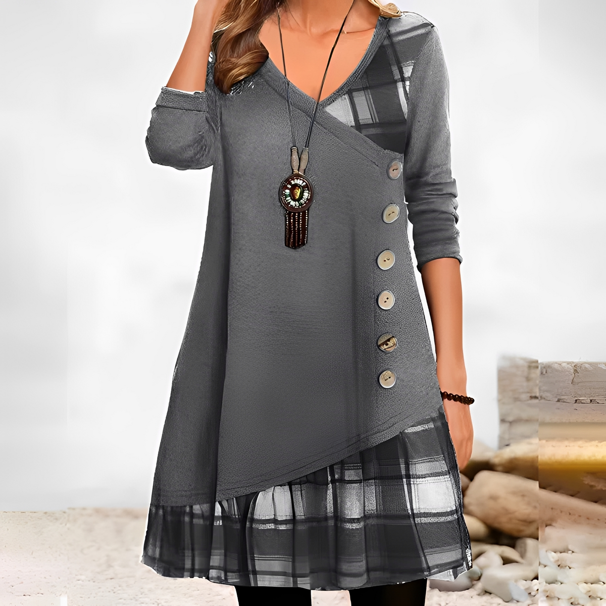 Shawnee - Elegantes und gemütliches Langarm-Minikleid