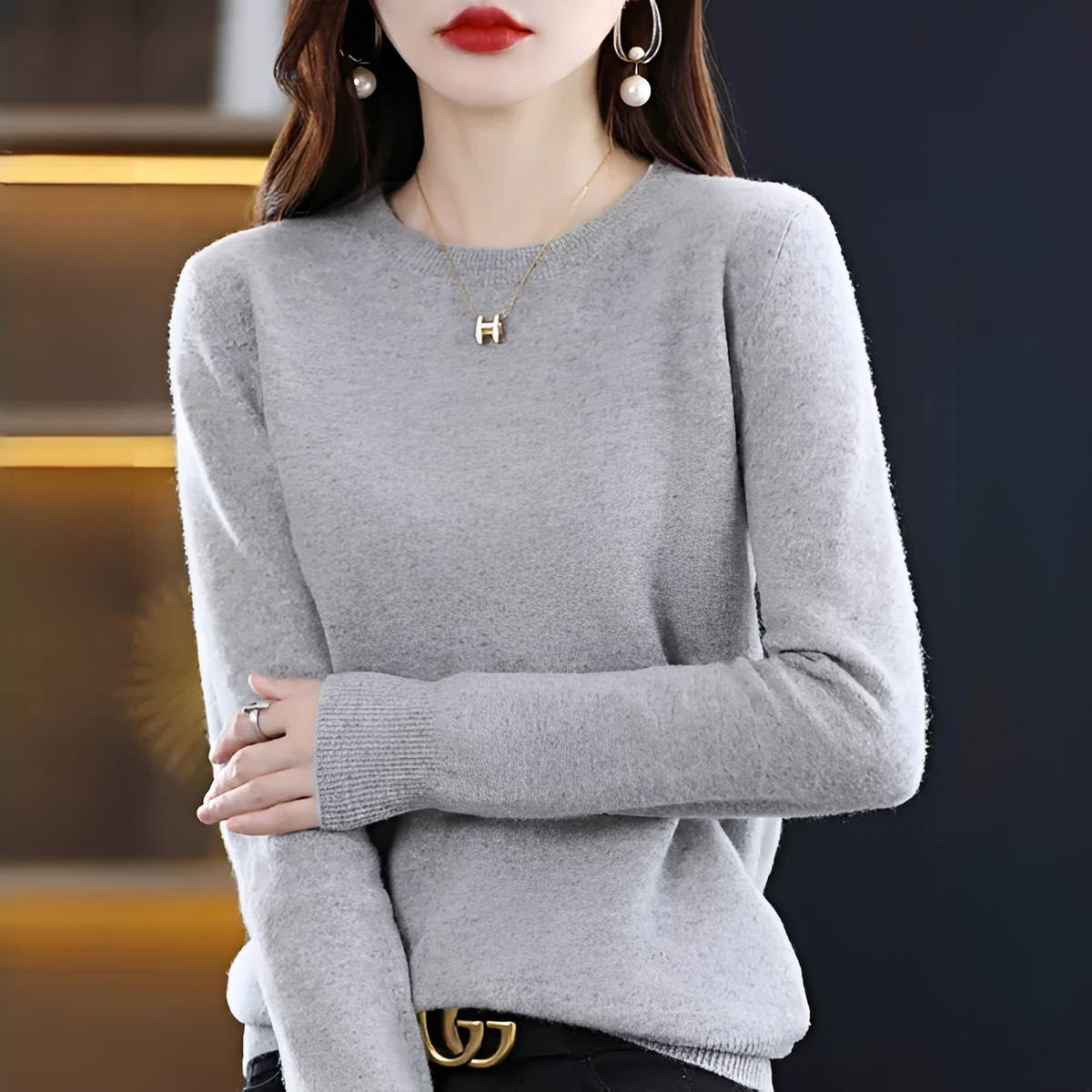 Shynna - Eleganter und komfortabler Rundhals-Pullover