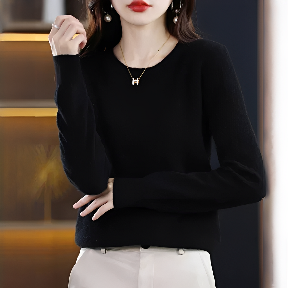 Shynna - Eleganter und komfortabler Rundhals-Pullover