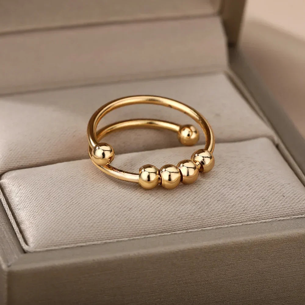 Maelis – Stressreduzierender Ring mit drehbaren Perlen