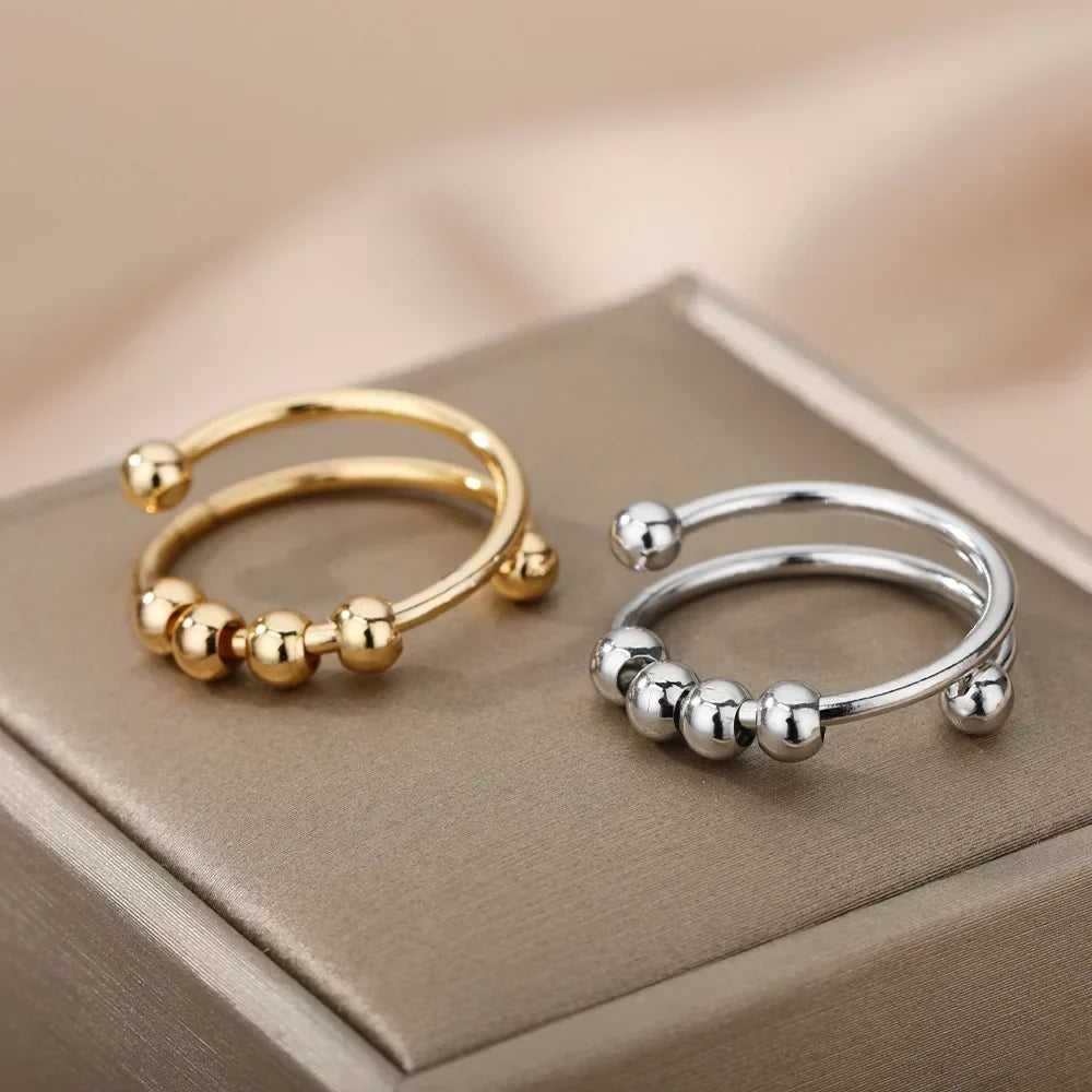 Maelis – Stressreduzierender Ring mit drehbaren Perlen