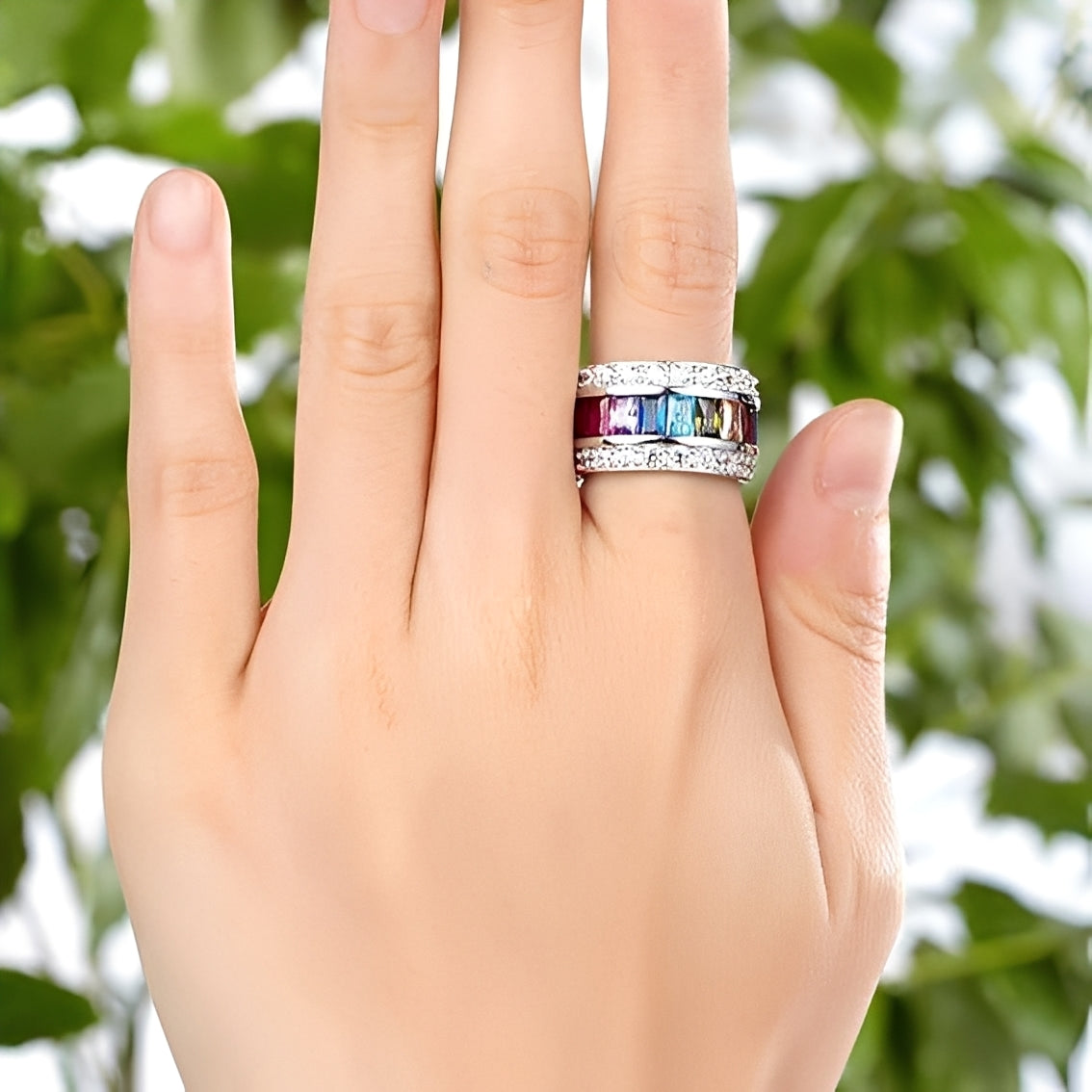 Sheena – Ring mit mehreren Steinen aus 925er Silber