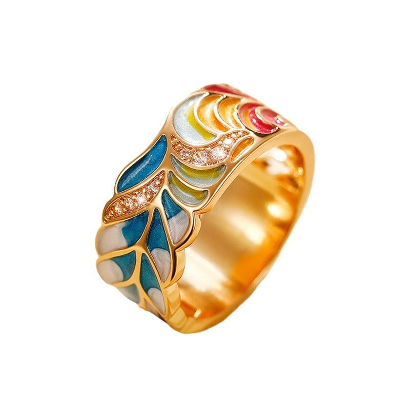Isolde – Ring mit von Hand gemalten Blumen
