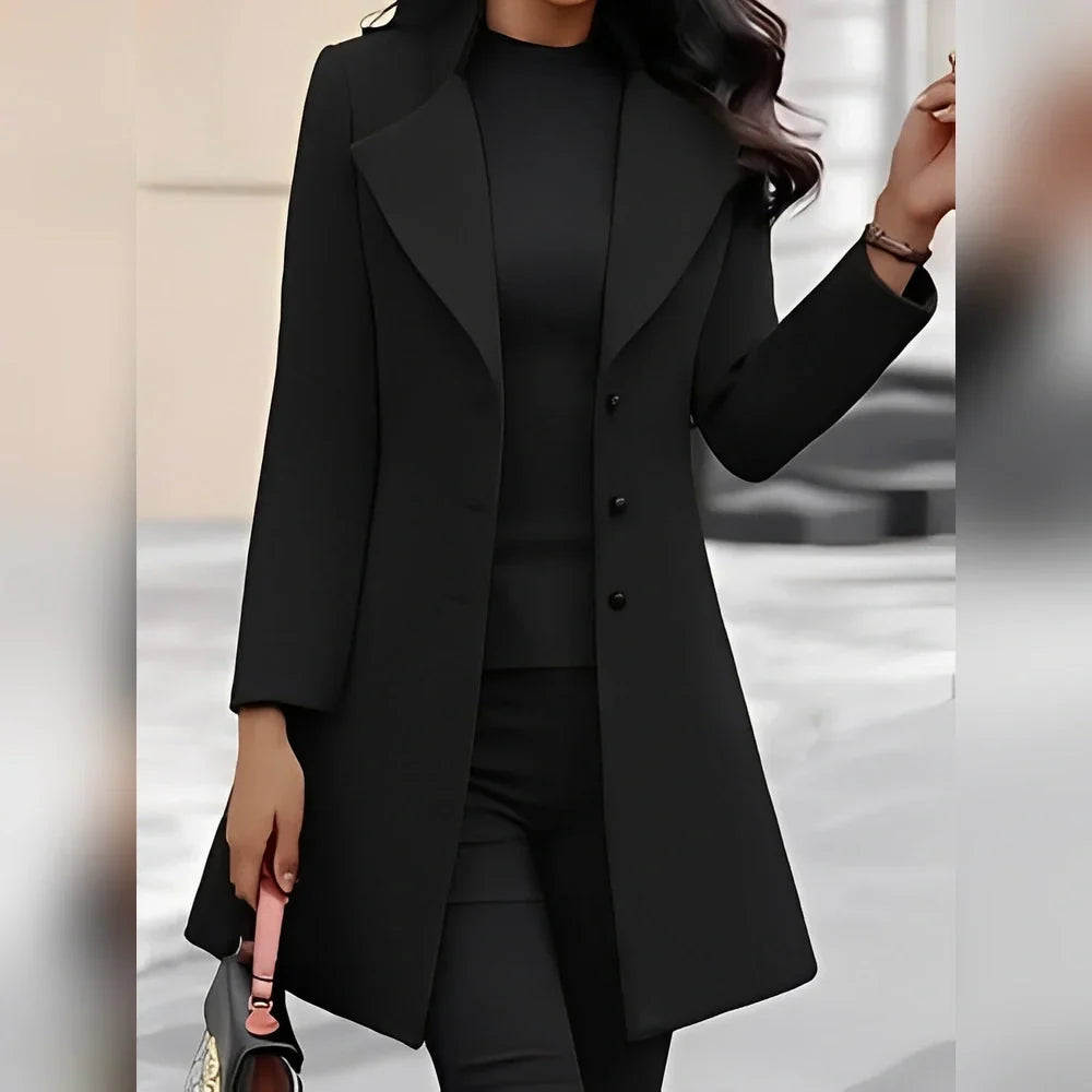 Pauline - Eleganter Mantel mit Knöpfen für Damen