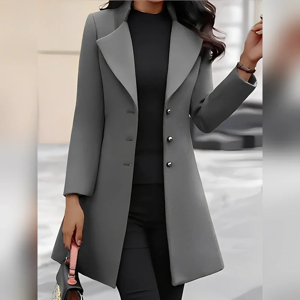 Pauline - Eleganter Mantel mit Knöpfen für Damen