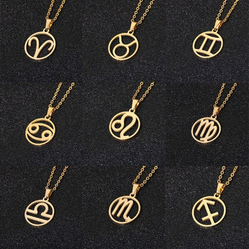 Astra – Zodiac-Halskette mit Anhänger der 12 Tierkreiszeichen