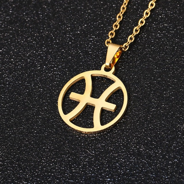 Astra – Zodiac-Halskette mit Anhänger der 12 Tierkreiszeichen