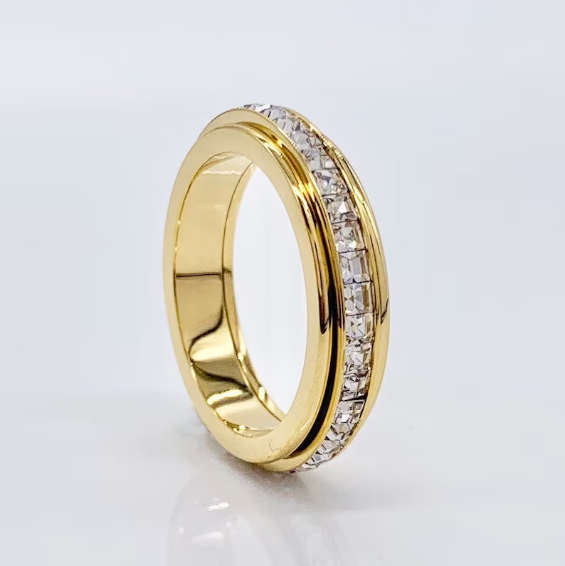 Alessia – Fidget-Ring mit Kristallverzierung