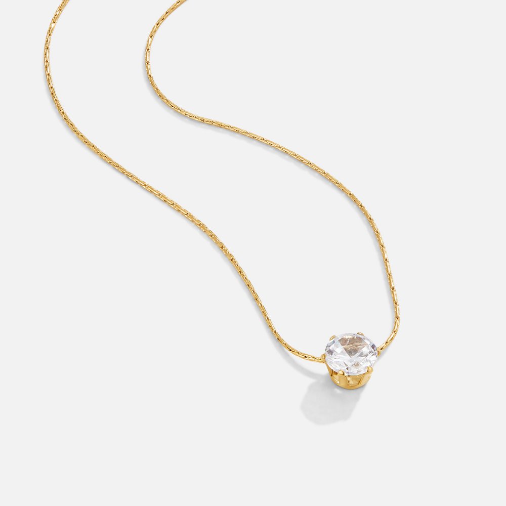 Amaris – goldene Halskette mit stilvollem rundem Kristall