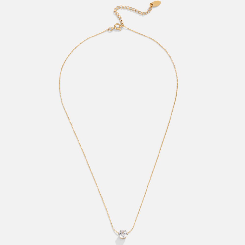 Amaris – goldene Halskette mit stilvollem rundem Kristall