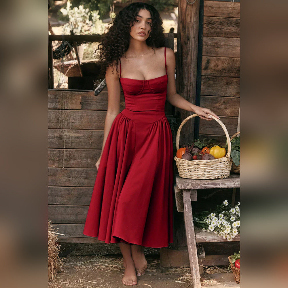 Diana - Midi-Kleid mit Korsett