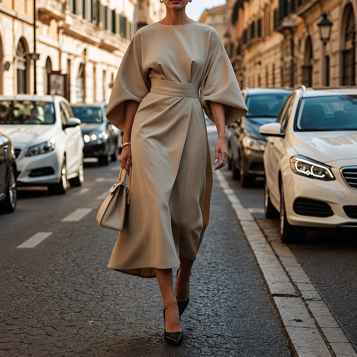 Clare - Maxi Kleid mit einstellbarem Kordelzug