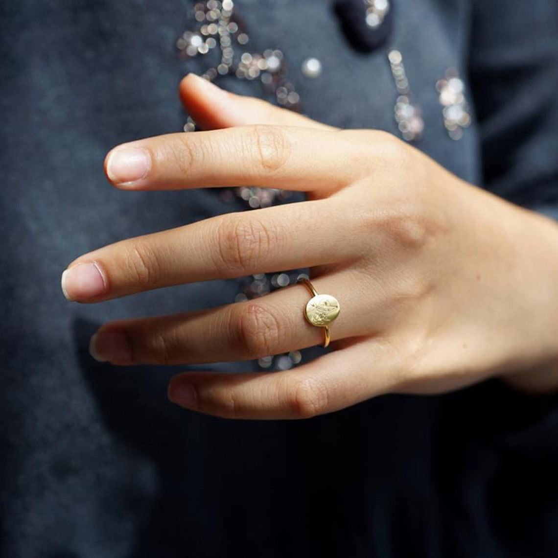 Blumen-Geburtsring - Feiner personalisierter Ring