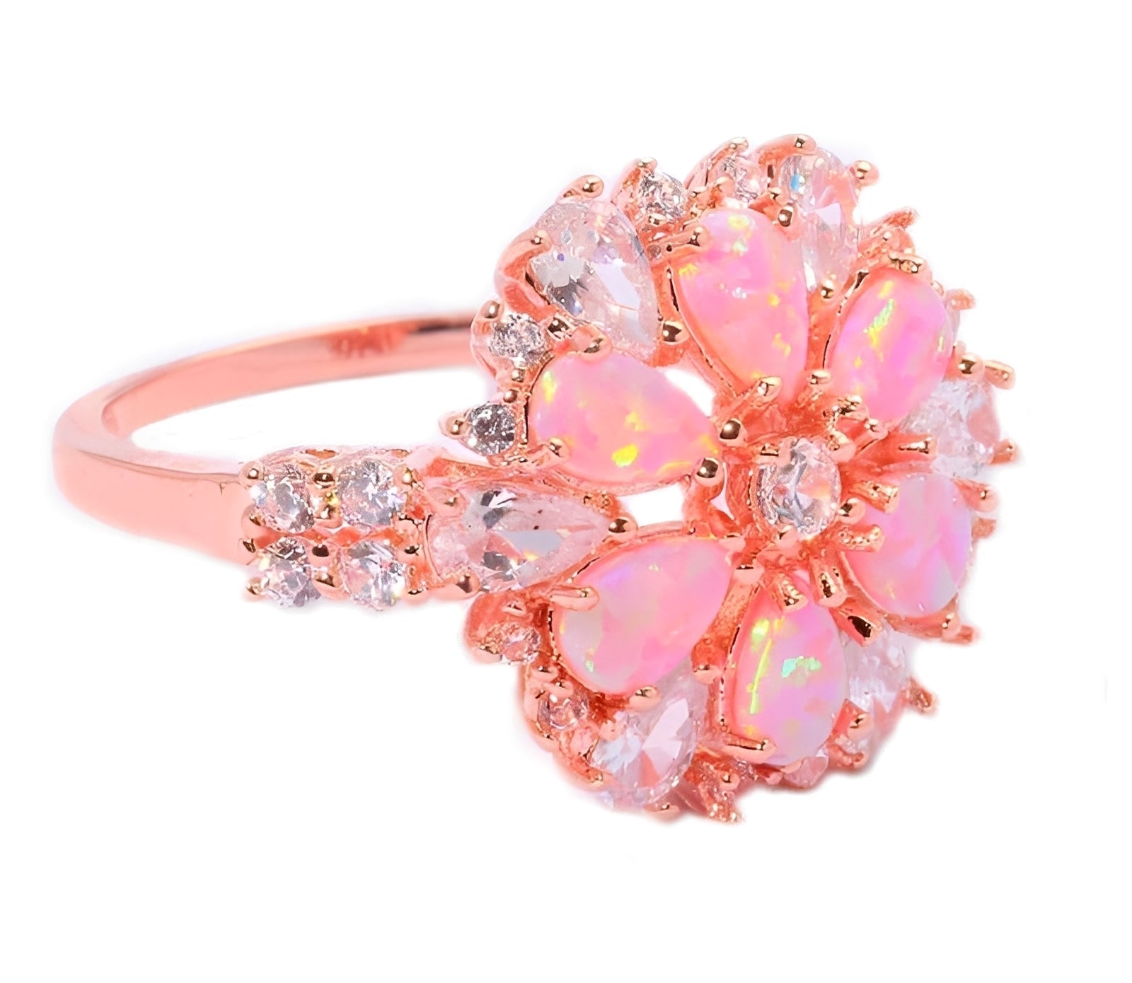 Rian – Eleganter Ring mit Feueropal-Blüte