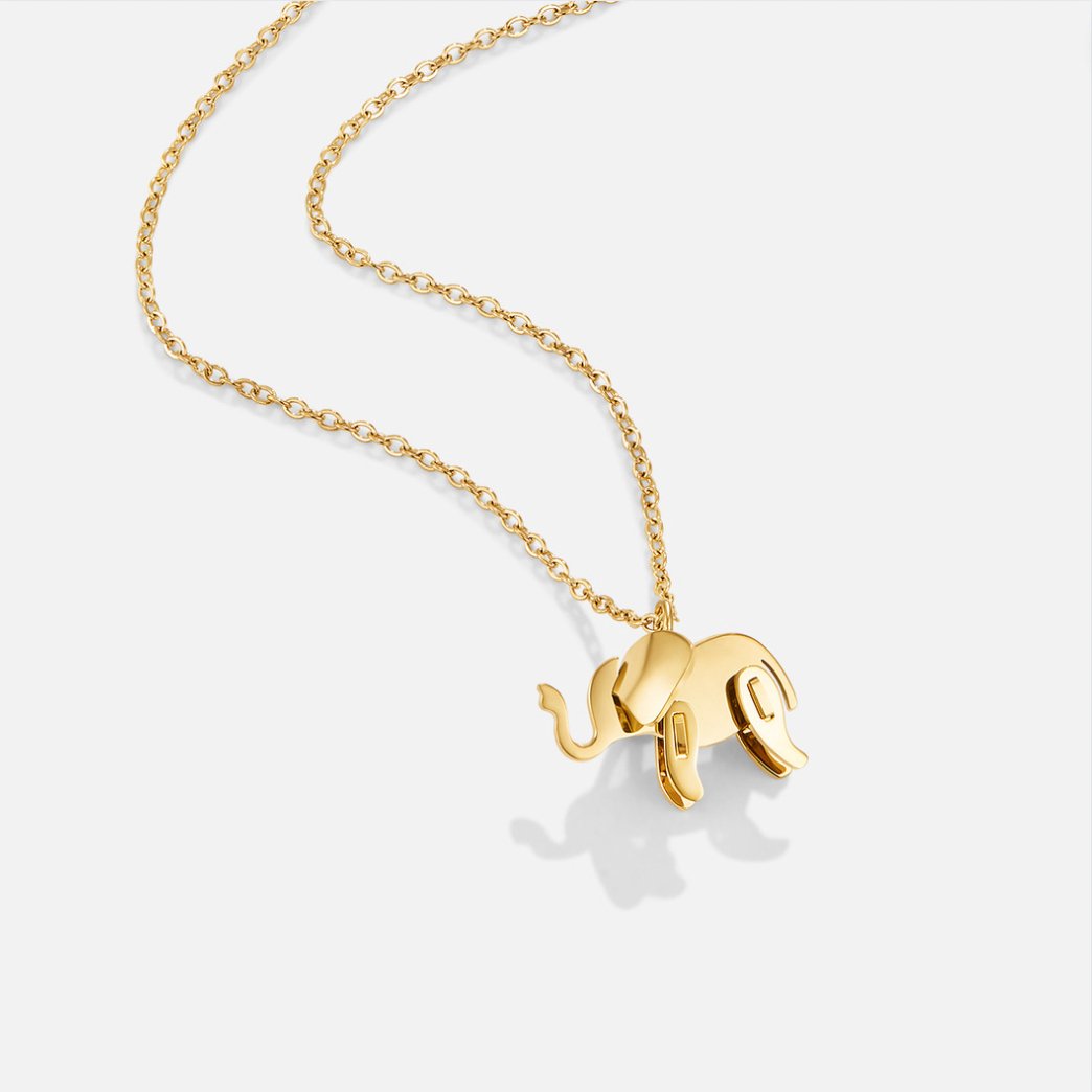 Dione - Elegante Elefantenhalskette in Gold