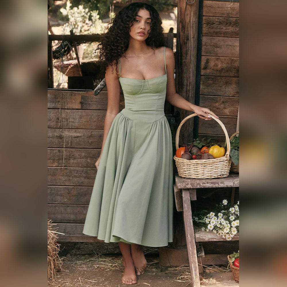 Diana - Midi-Kleid mit Korsett