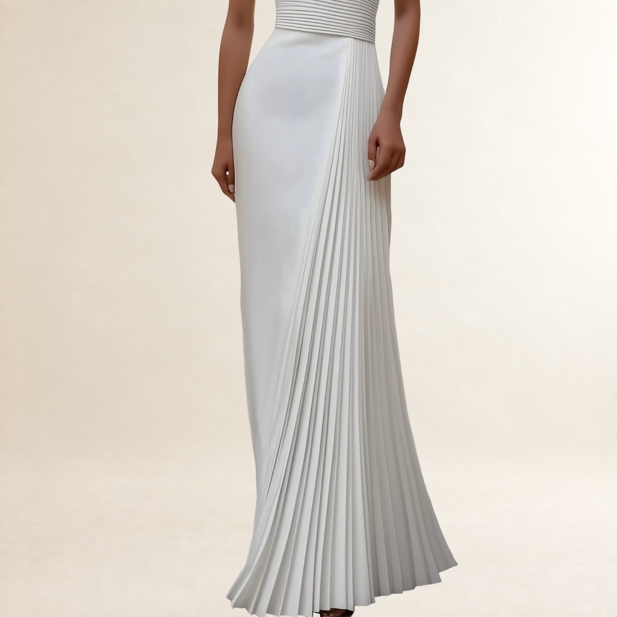 Damen Abendkleid Halterhals Faltenballkleid Slim Fit