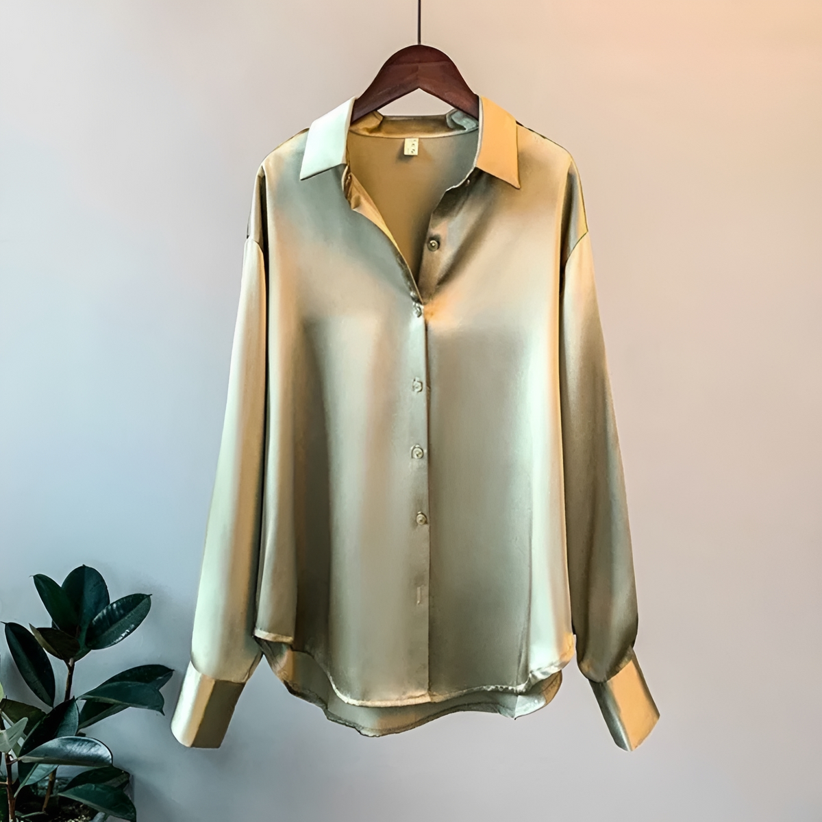 Damen Bluse Elegant mit Knopfleiste, langärmlig und klassischem Kragen