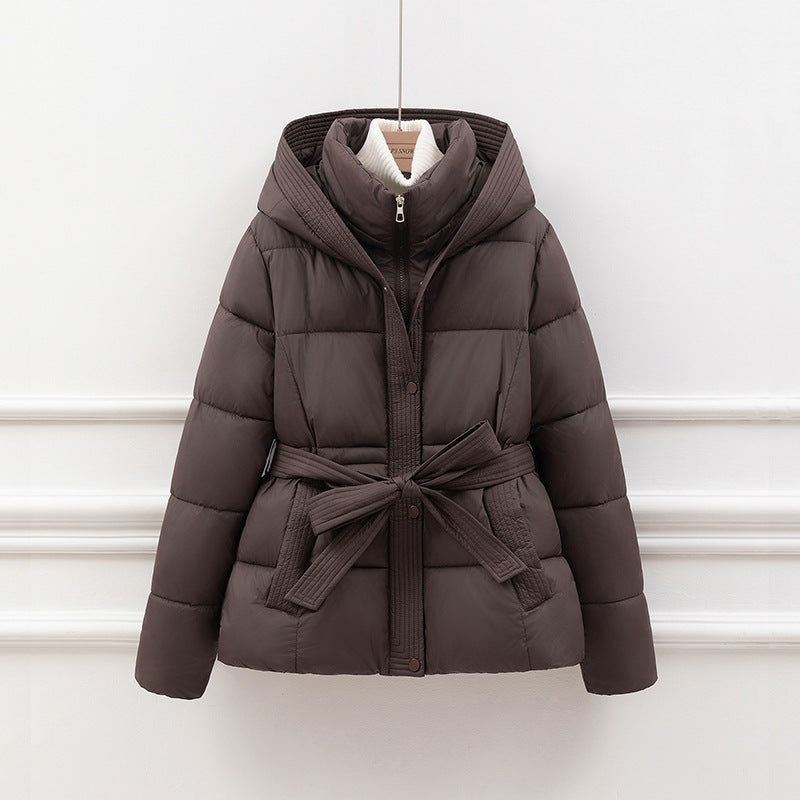 Damen Jacke mit Kapuze, Wattiert, mit Gürtel - Relaxed Fit