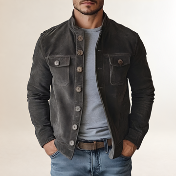 Damen Jacke mit Stehkragen und Knopfverschluss - Klassischer Schnitt