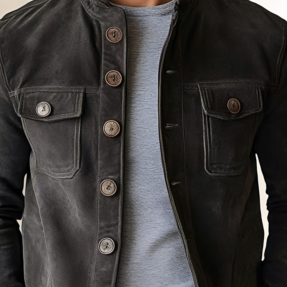 Damen Jacke mit Stehkragen und Knopfverschluss - Klassischer Schnitt