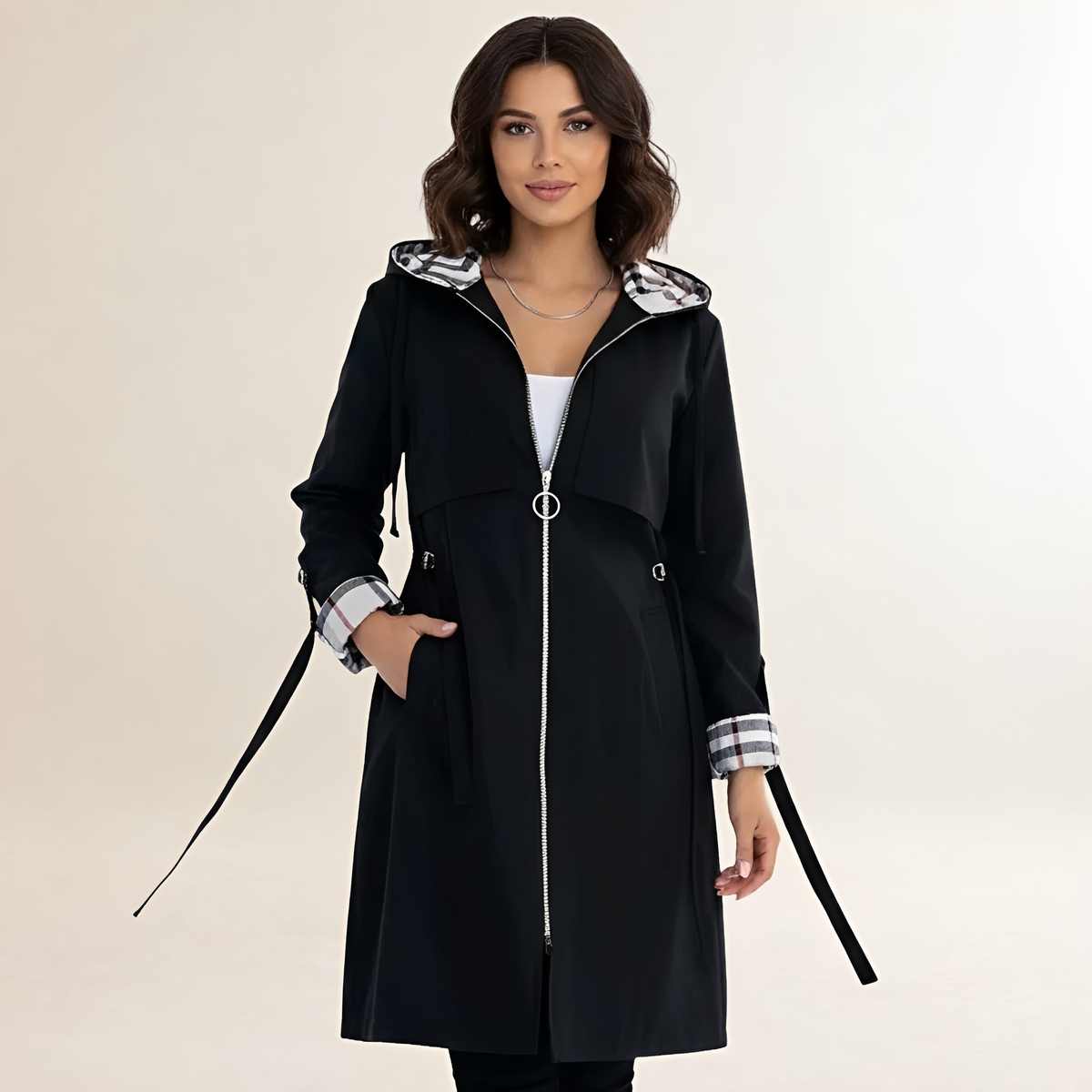 Damen Jacke - Verstellbarer Kapuze, Reißverschluss, Relaxter Schnitt, Modernes Design