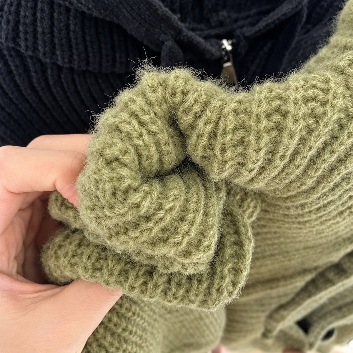 Damen Kapuzen Cardigan - Reißverschluss mit Taschen und oversized Schnitt