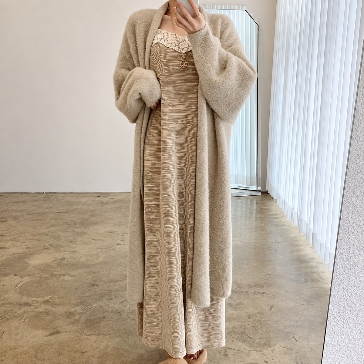 Damen Longcardigan mit Oversized-Passform - Offener Schnitt, Lässiges Layering