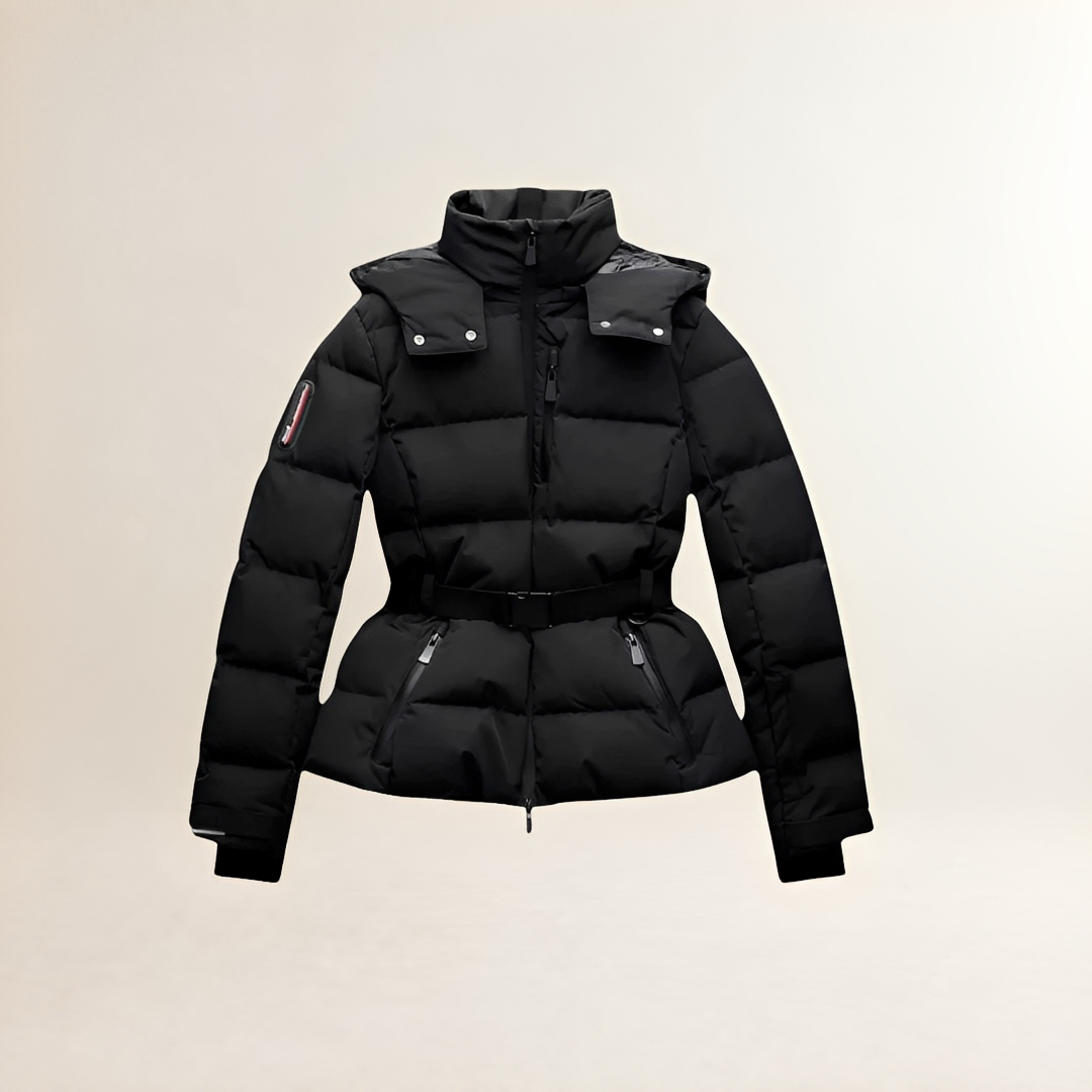 Damen Steppjacke - Gürtel, Kapuze, gesteppte Optik, reguläre Passform