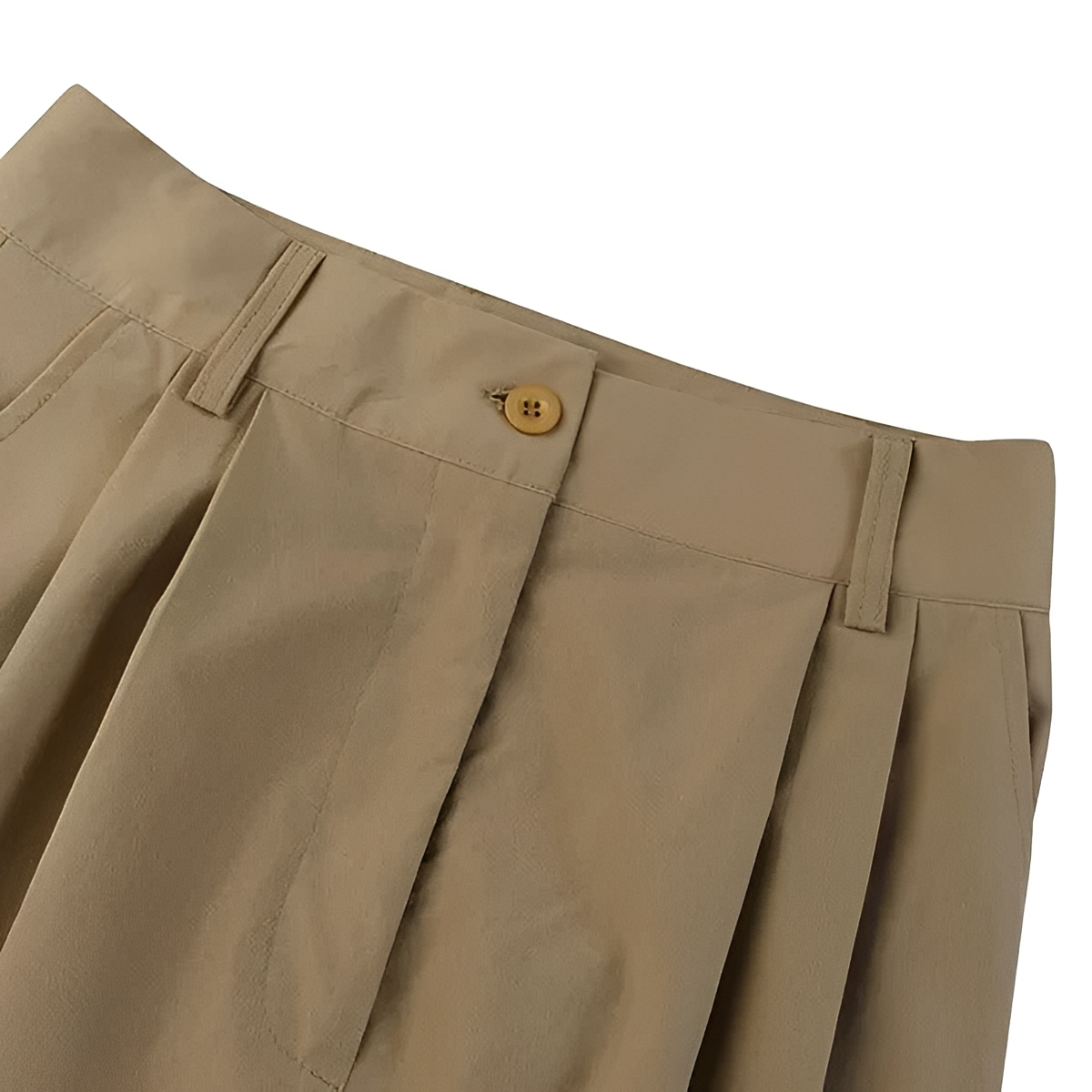 Damen Weite Hose Hochtailliert Falten-Design mit Taschen