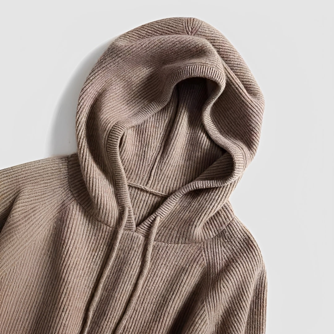 Damentunika mit Kapuze lockerer Schnitt Langarm casual Stil
