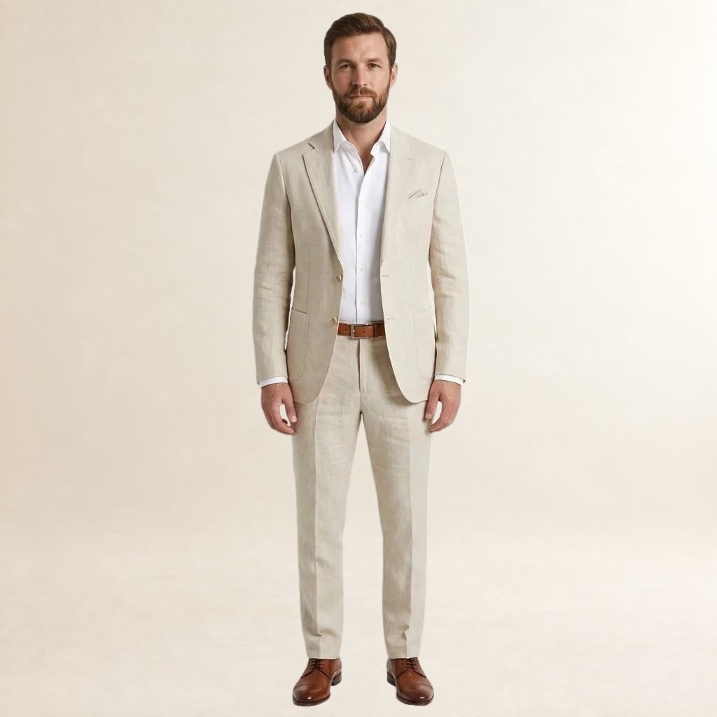 Herren Anzug Slim Fit Blazer Hose Modernes Schnitt