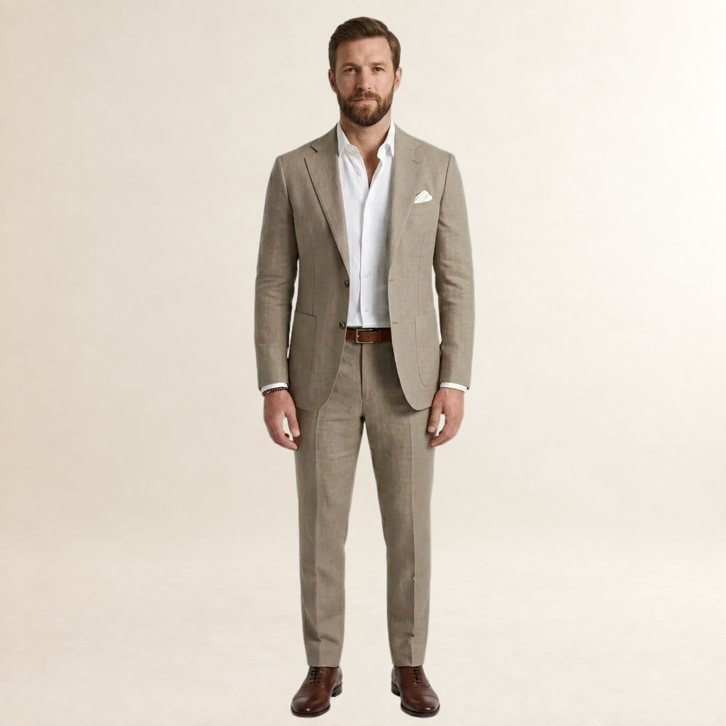 Herren Anzug Slim Fit Blazer Hose Modernes Schnitt