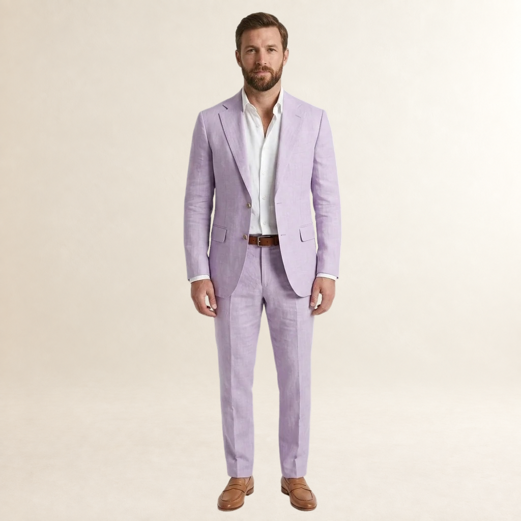 Herren Anzug Slim Fit Blazer Hose Modernes Schnitt