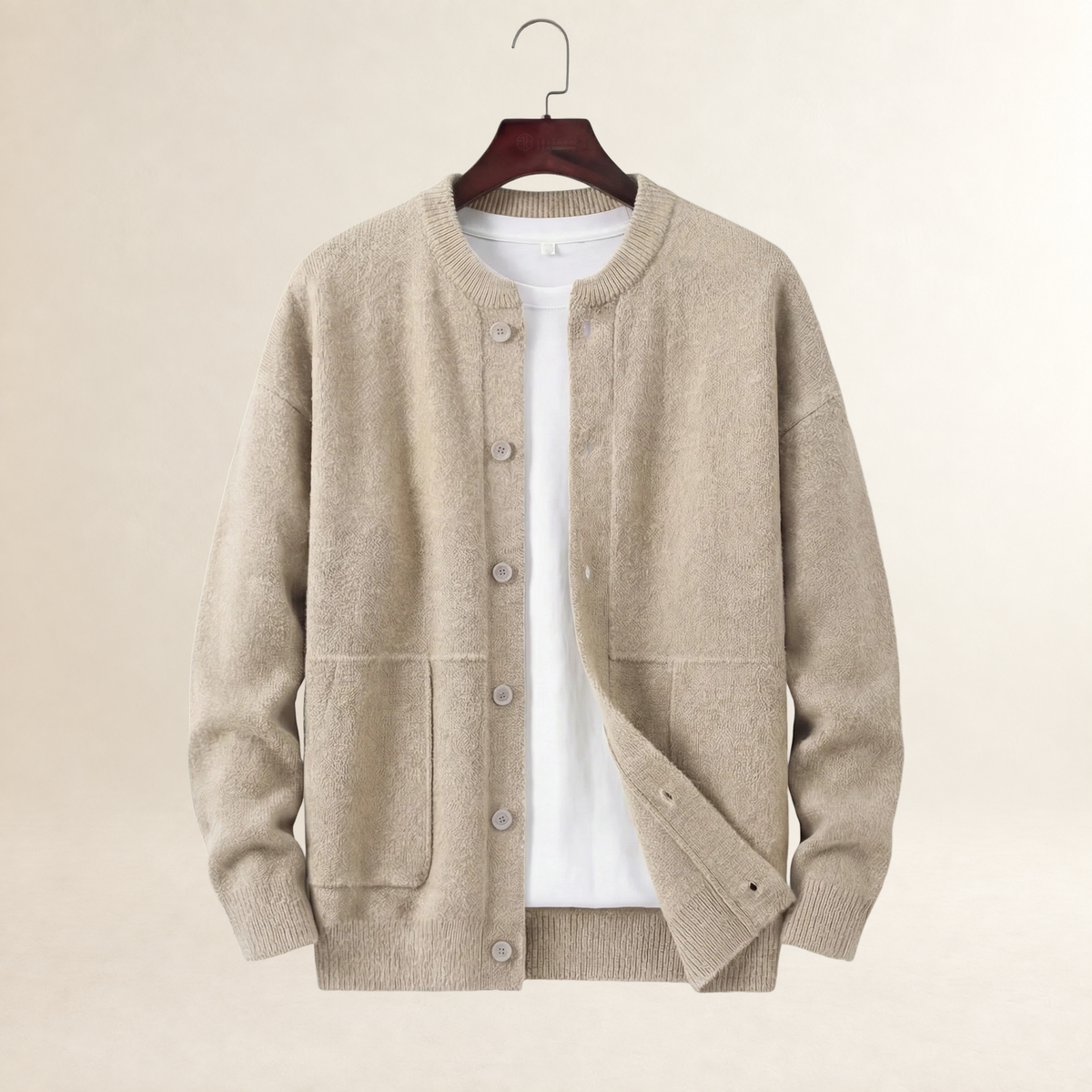 Herren Cardigan mit Knopfleiste und Taschen - Regulärer Schnitt