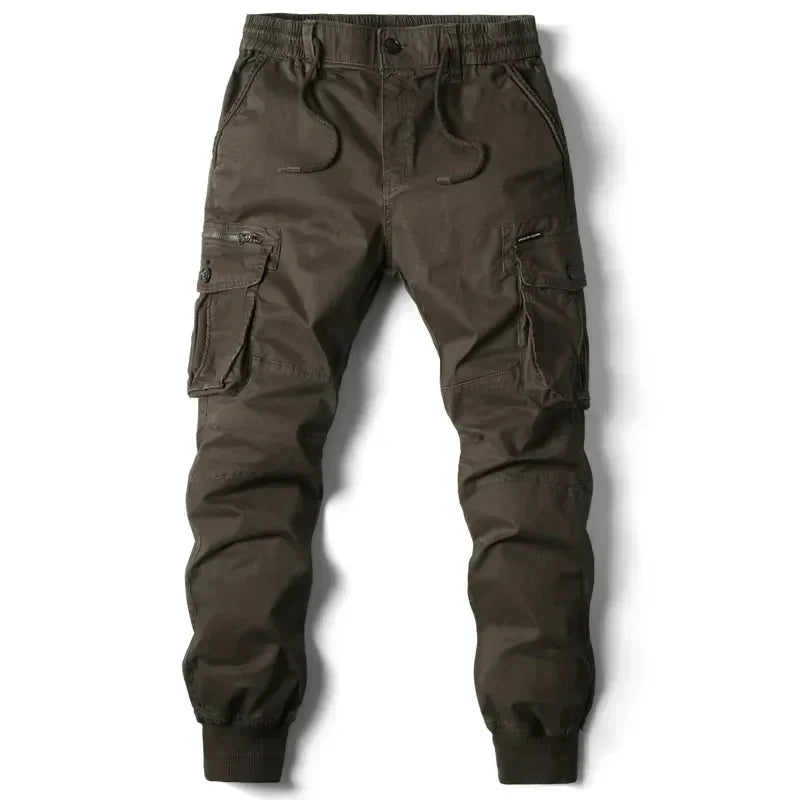 Herren Cargo-Jogginghosen mit taktischem Design und elastischer Taille - tapered Passform, verstellbarer Kordelzug