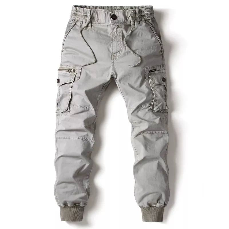 Herren Cargo-Jogginghosen mit taktischem Design und elastischer Taille - tapered Passform, verstellbarer Kordelzug