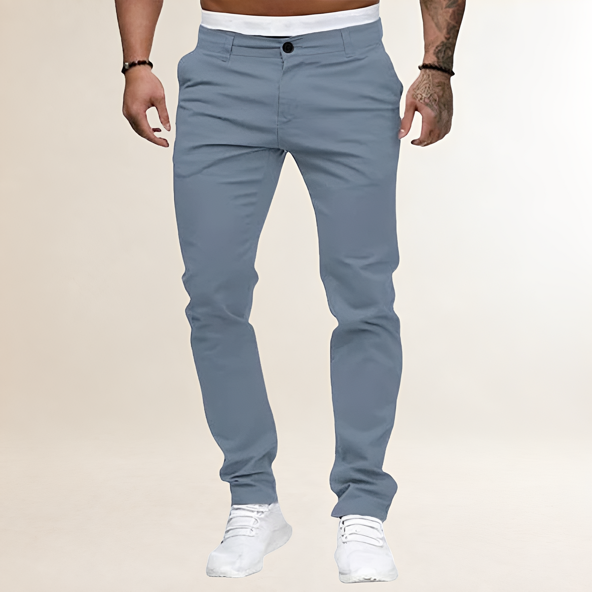 Herren Chino-Hose - Slim Fit mit Reißverschluss und Schrägtaschen