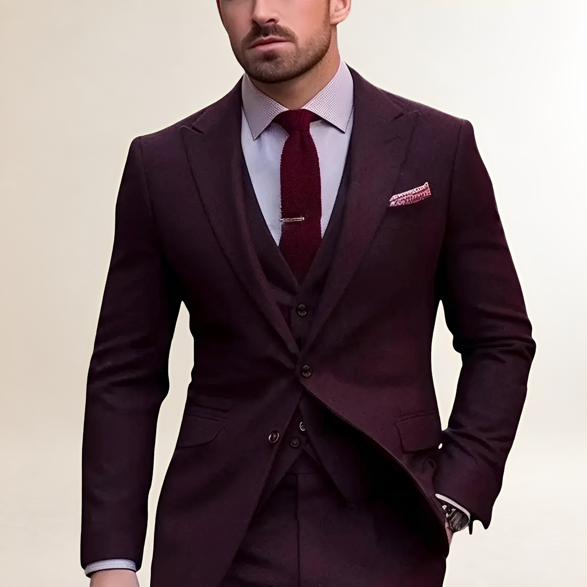 Herren Dreiteiler Anzug - Slim Fit, Sakko, Weste und Hose