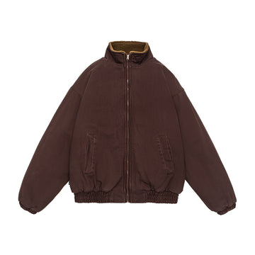 Herren Freizeitjacke mit Reißverschluss Oversized Schnitt Stehkragen