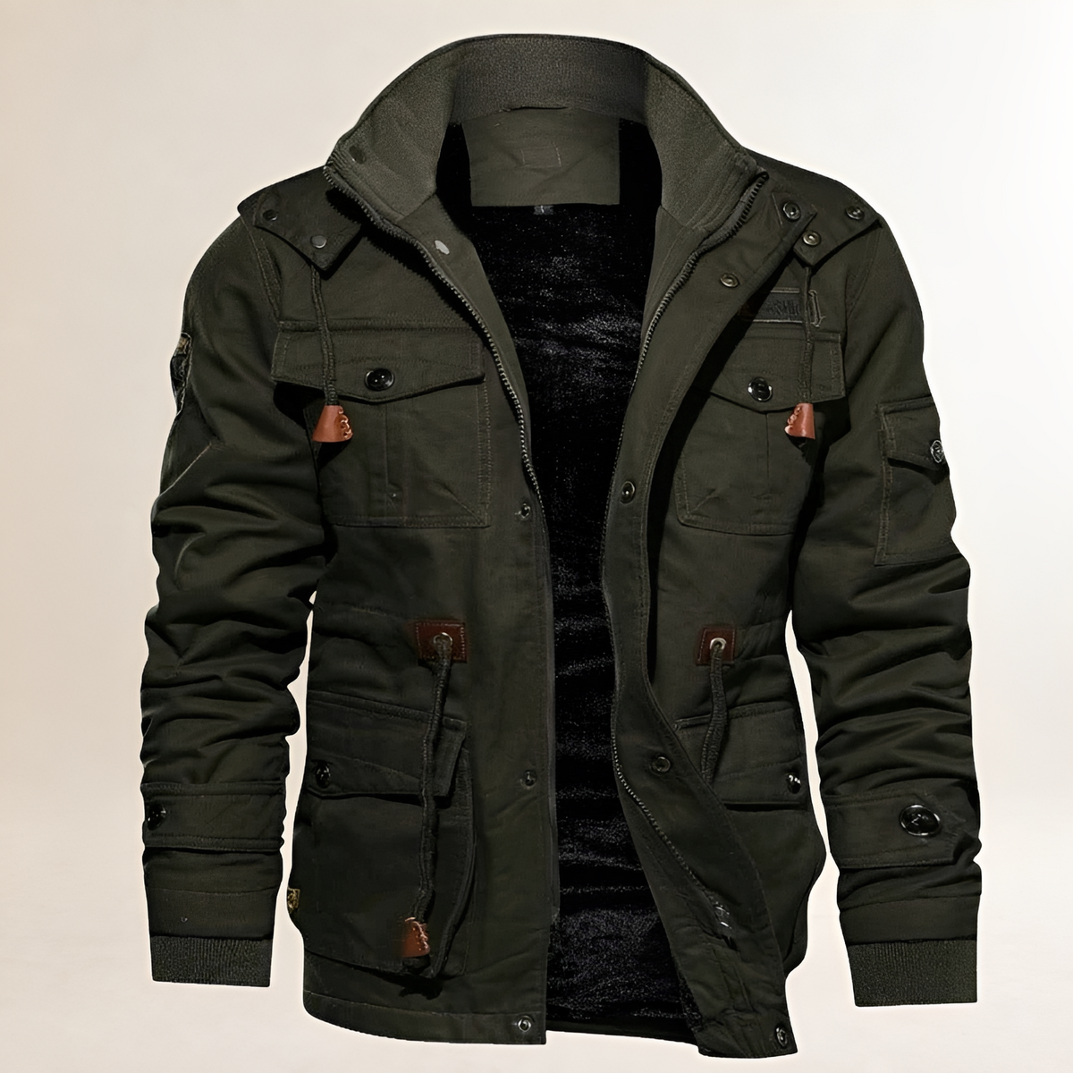 Herren Jacke Kapuzenjacke mit Mehreren Taschen - Verstellbarer Sitz, Casual
